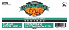 Potato Cubes Frozen 20 lbs
