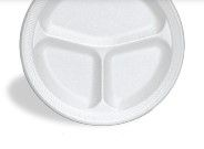 [8547] Foam Plate 9" 3 Compartment 500 Ct